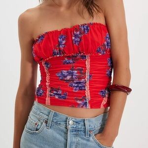 Free People tube top. Scottie Printed Tube. Large NWOT
